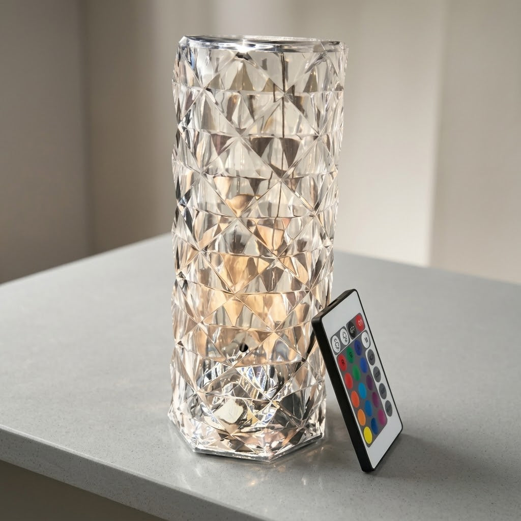 Crystal Diamond Ambient Touch & Remote Control Table Lamp
