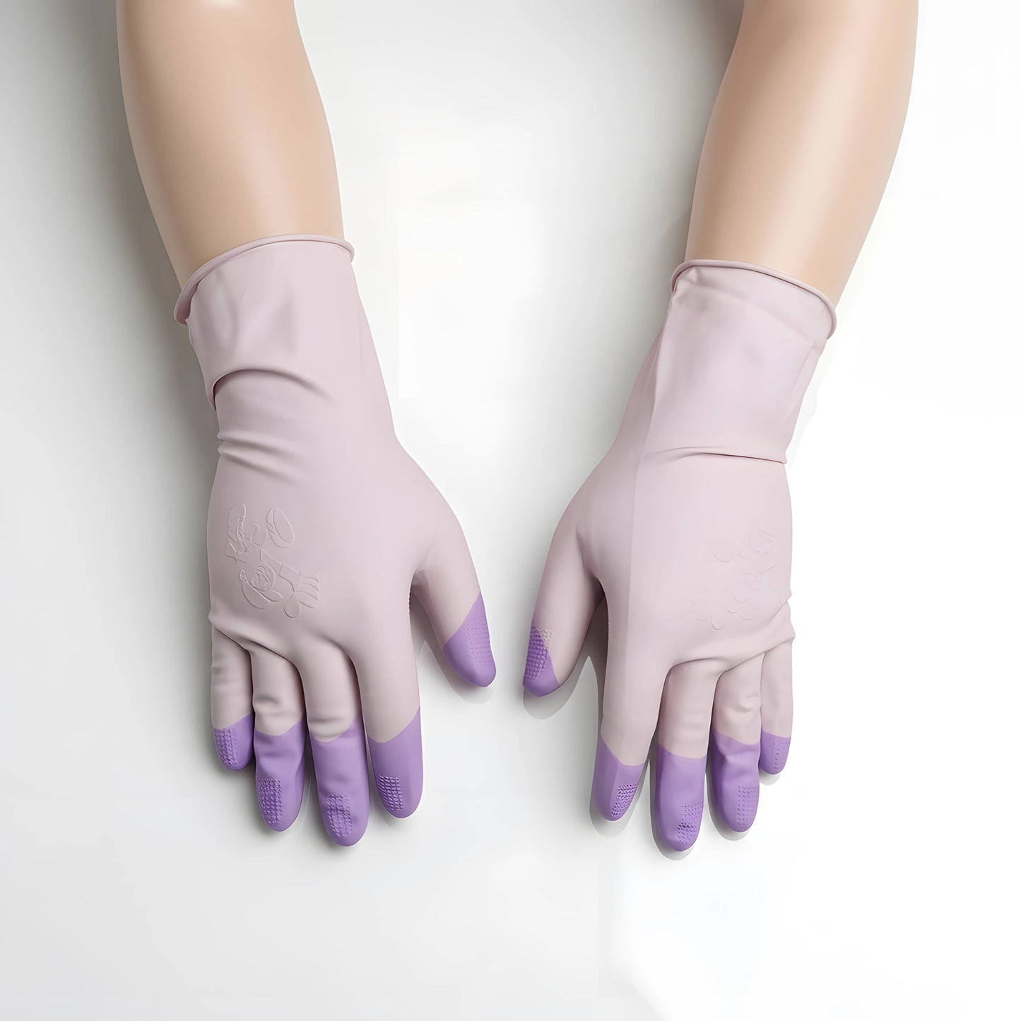Reusable Heat Resistant Silicone Cleaning Gloves With Dish Scrubber