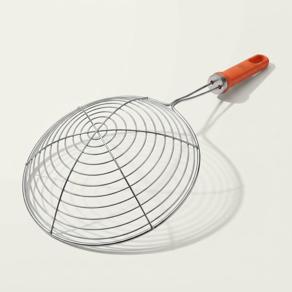 Stainless Steel Spider Strainer & Skimmer Spoon with Ergonomic Handle