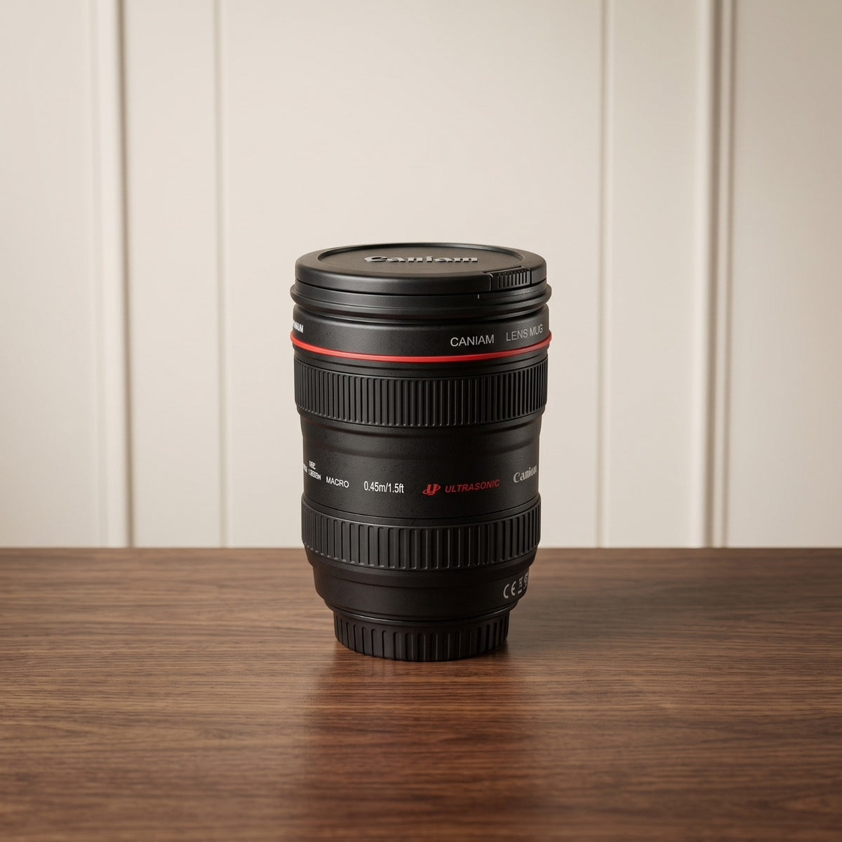 DSLR Camera Lens Novelty Coffee Mug with Lid