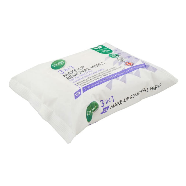 Pure 3 in 1 Make-Up Removal Wipes 25's