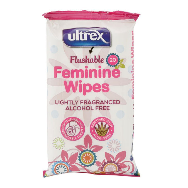 Ultrex Flushable Feminine Wipes 20's