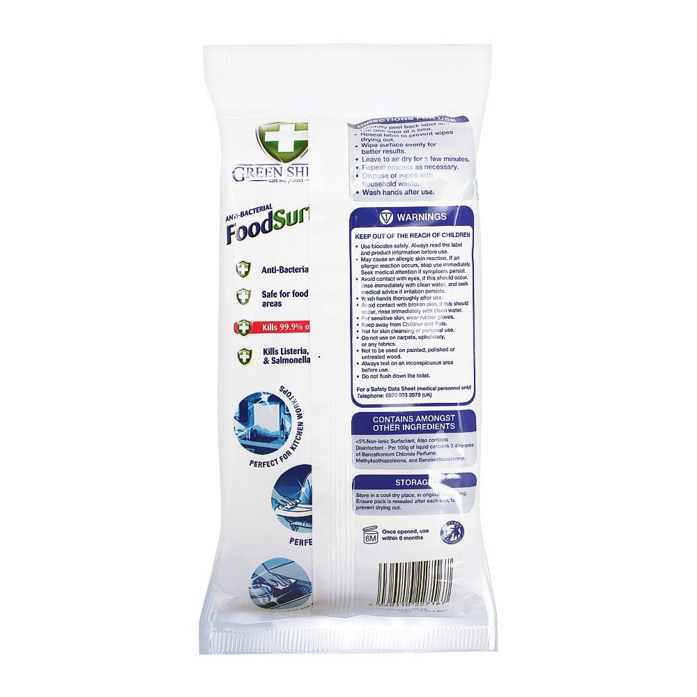 Greenshield Food Surface Wipes 70's