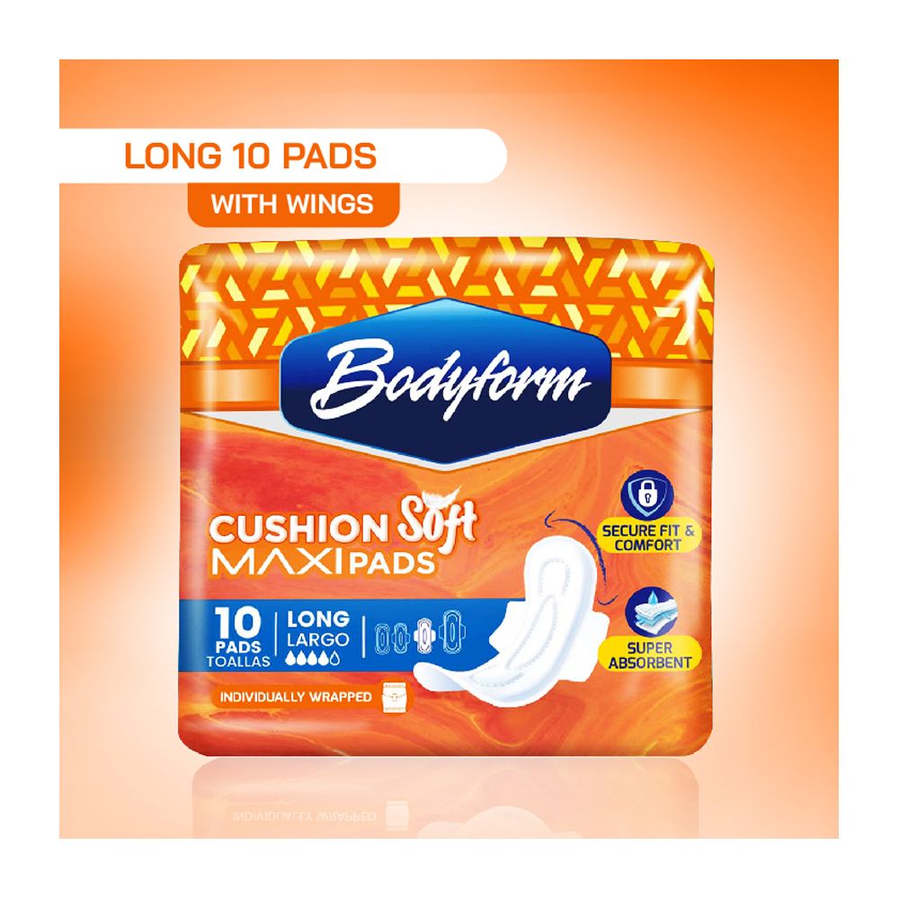 Bodyform Cushion Soft Maxi Long with Wings 10's pack