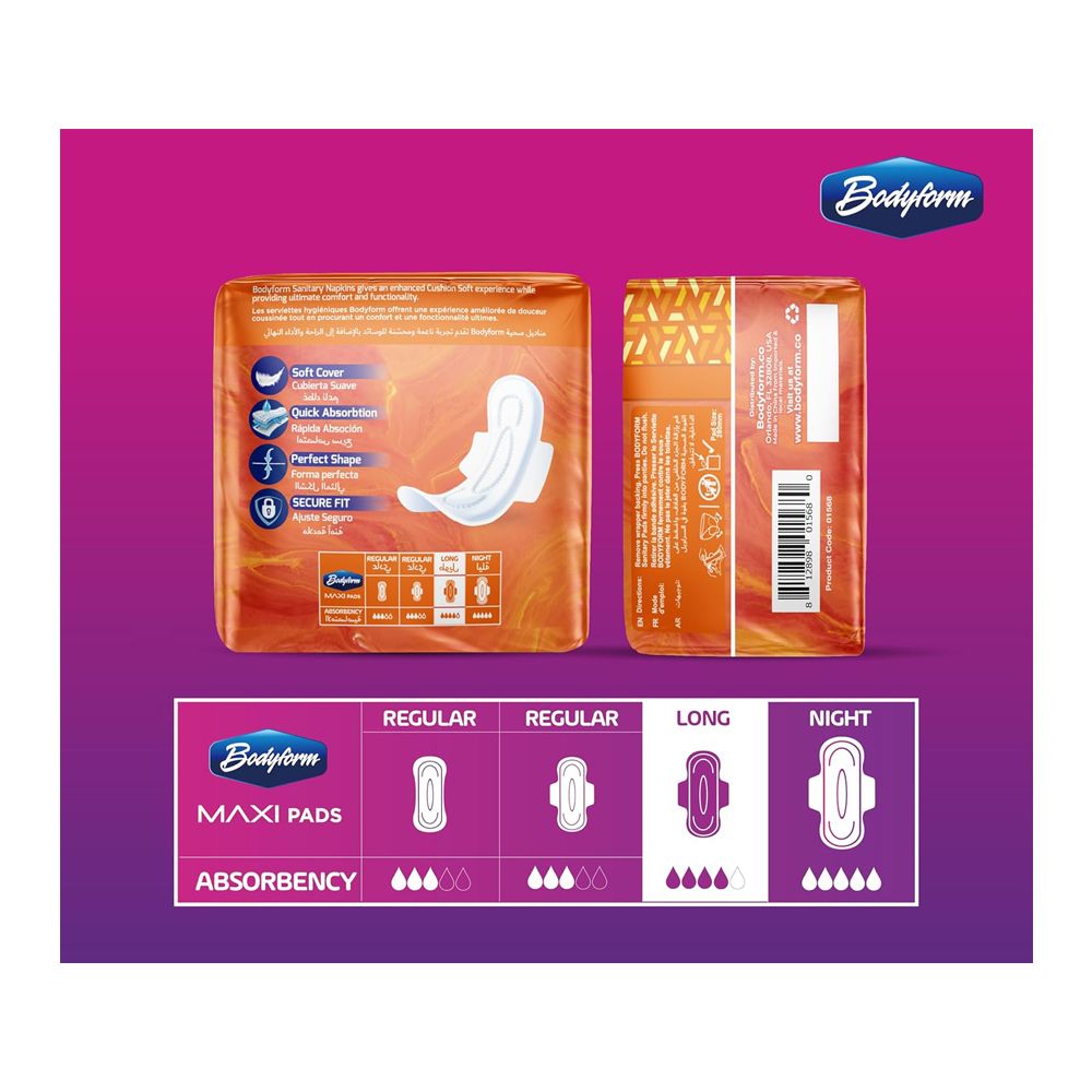 Bodyform Cushion Soft Maxi Long with Wings 10's pack