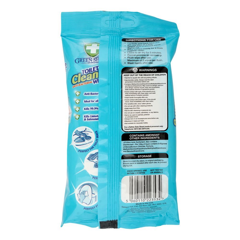 Greenshield Toilet Cleaning Wipes 40's