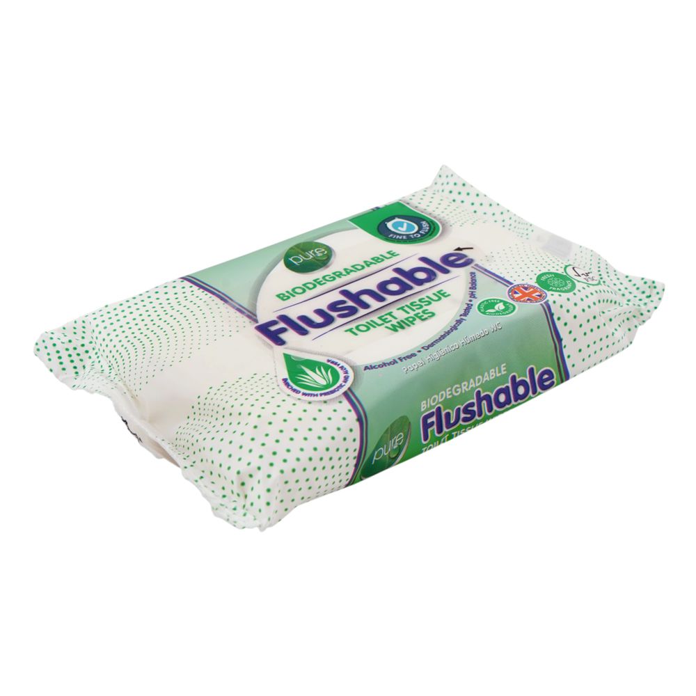 Pure Flushable Toilet Tissue Wipes 40's