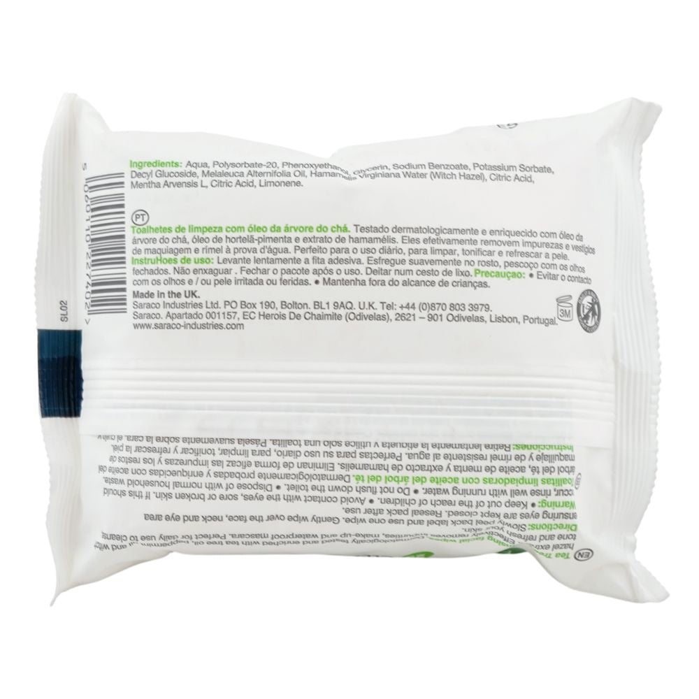 Pure Tea Tree Wipes 25's