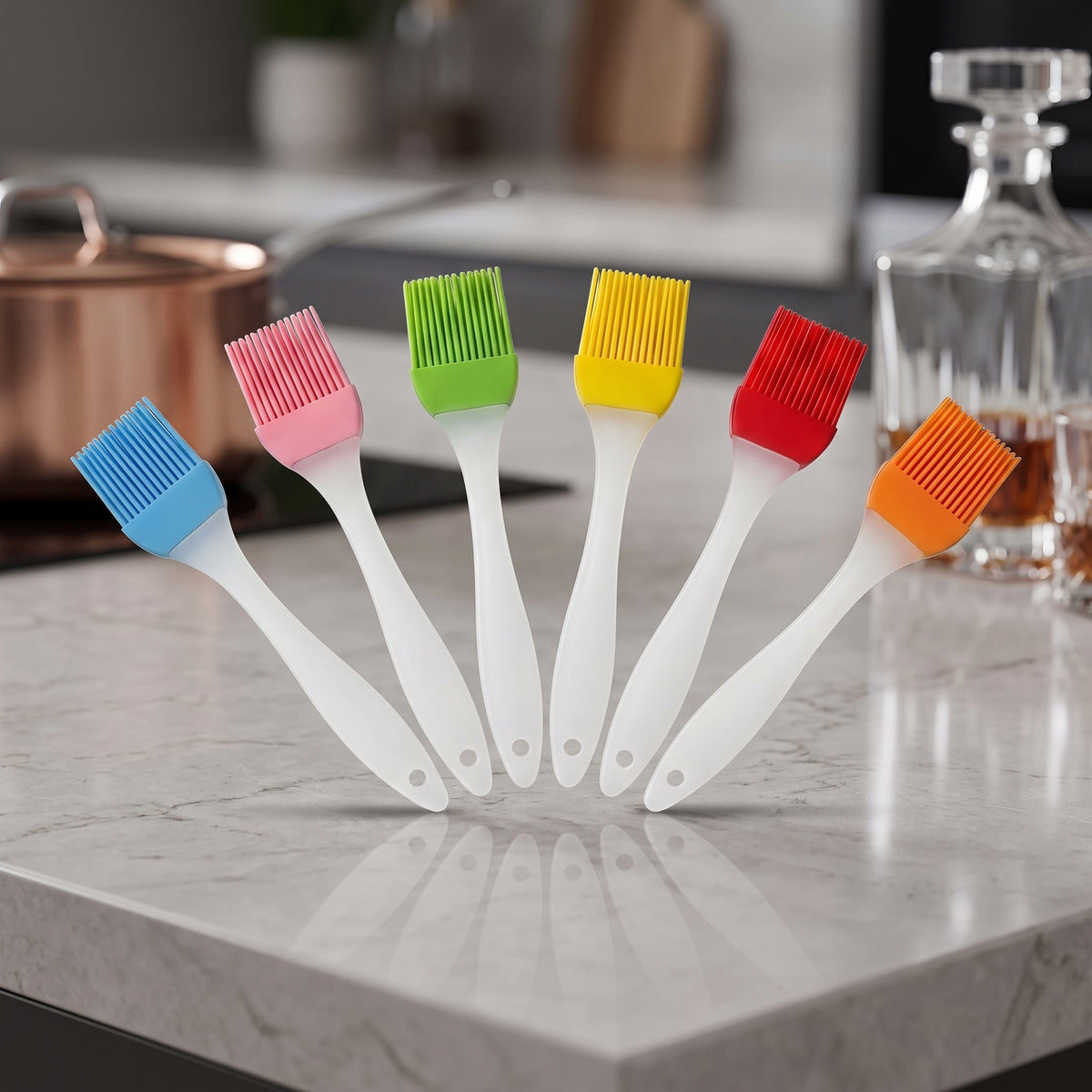 Heat Resistant Silicone Basting & Oil Brush For Cooking & BBQ