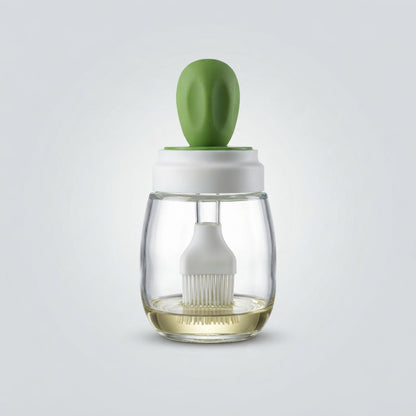 2-in-1 Glass Oil Dispenser Bottle with Silicone Basting Brush & Dropper