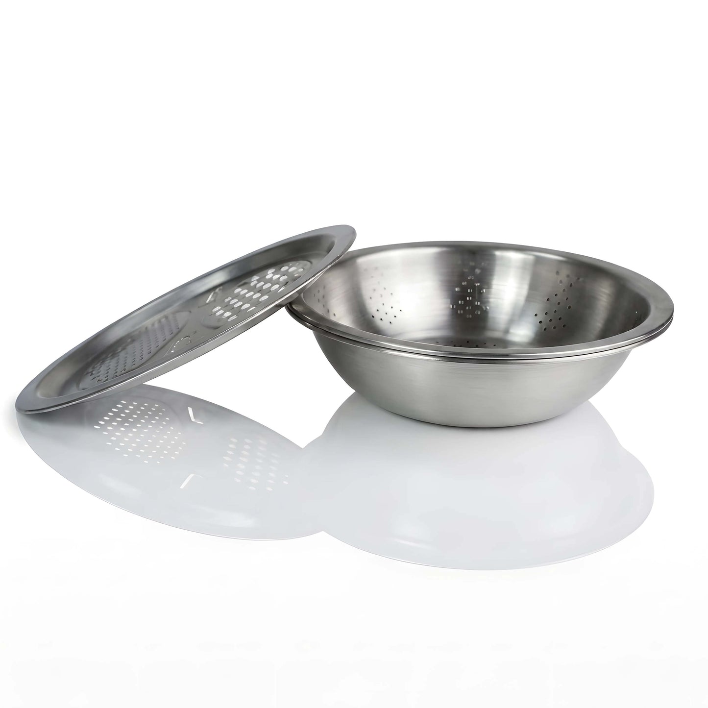 3-Piece Stainless Steel Grater Set With Basin & Drain Basket