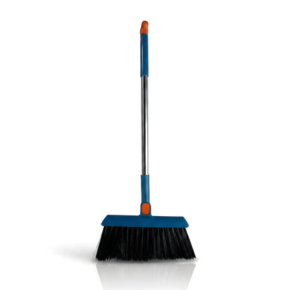Long Handle Upright Broom & Dustpan Set With Comb Teeth