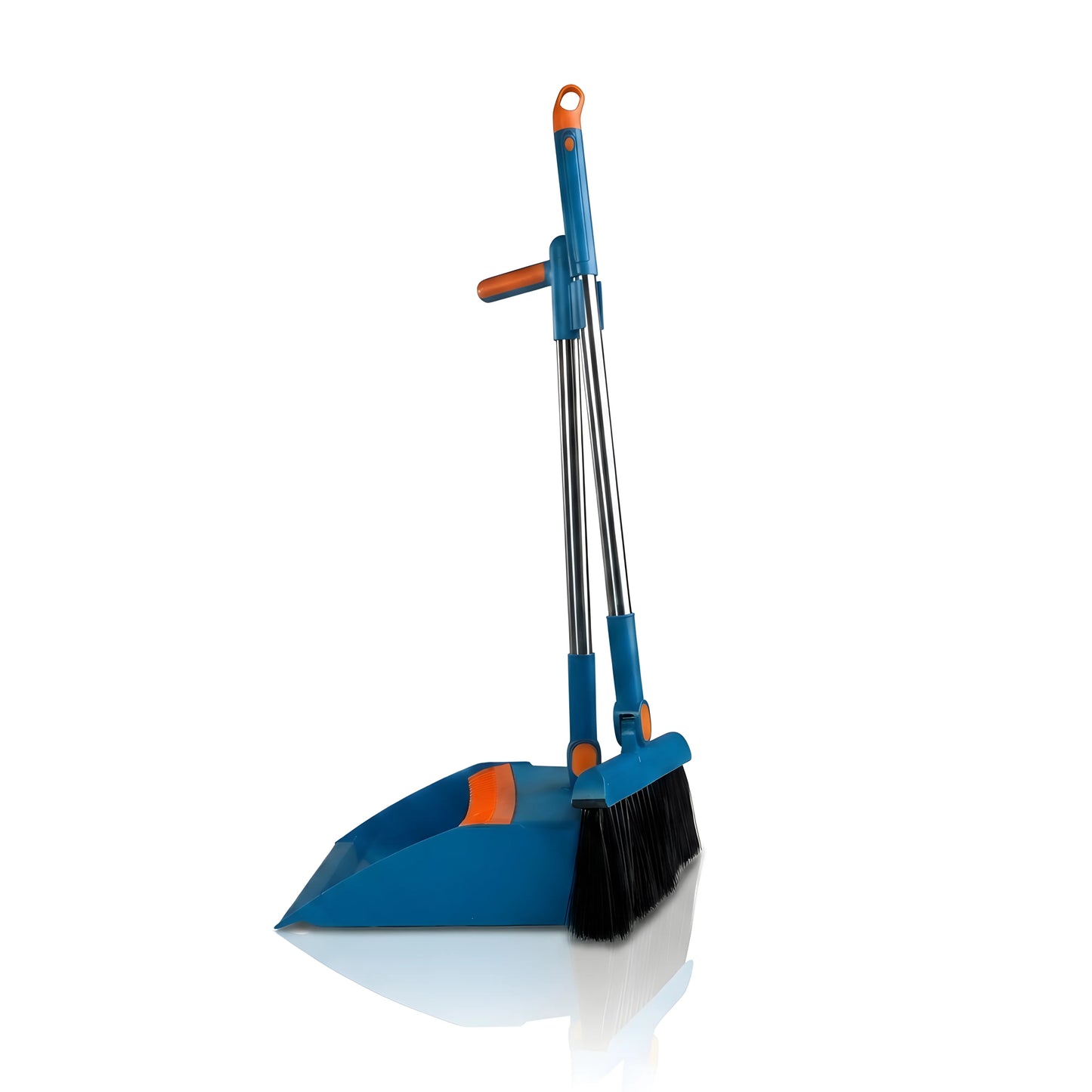 Long Handle Upright Broom & Dustpan Set With Comb Teeth