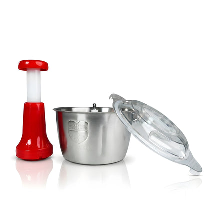 Stainless Steel Bowl Manual Pressing Food Chopper & Qeema Maker