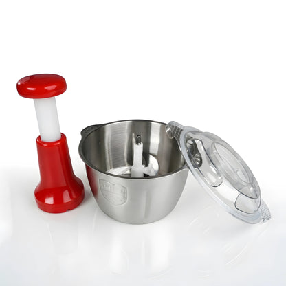 Stainless Steel Bowl Manual Pressing Food Chopper & Qeema Maker