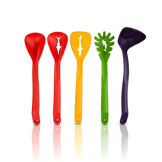 Non-Stick Heat Resistant Silicone Cooking Spoon & Utensil Set