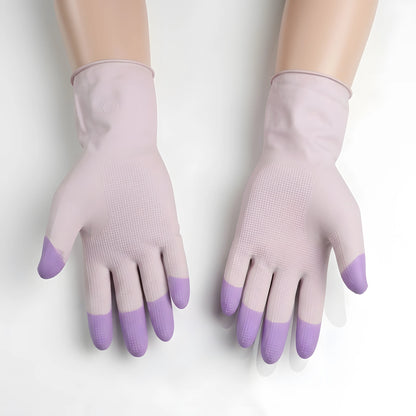 Reusable Heat Resistant Silicone Cleaning Gloves With Dish Scrubber