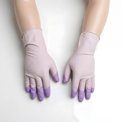 Reusable Heat Resistant Silicone Cleaning Gloves With Dish Scrubber