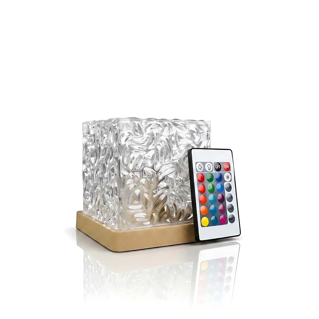 Glacier Ice Cube Crystal Touch LED Table Lamp With Ambient Lighting