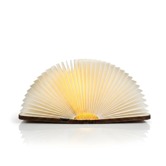 Wooden Folding Magic LED Book Light Night Lamp With 360° Magnetic Cover