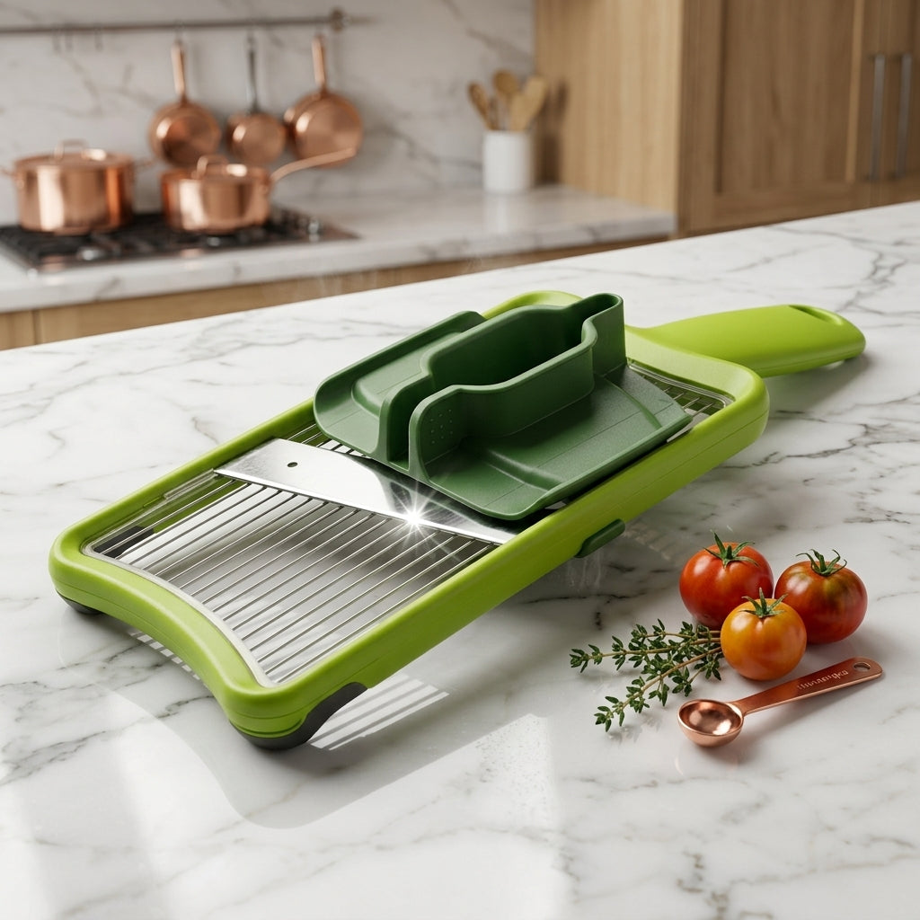 Handheld Mandoline Slicer & Julienne Cutter with Safety Guard