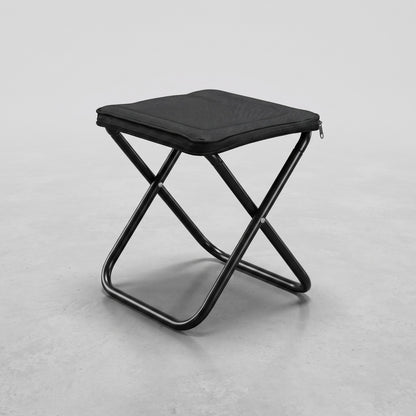 Portable Heavy-Duty Black Folding Stool