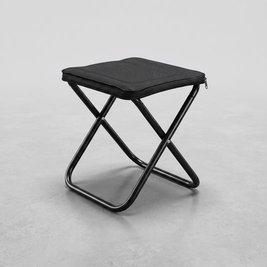 Portable Heavy-Duty Black Folding Stool