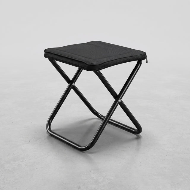 Portable Heavy-Duty Black Folding Stool