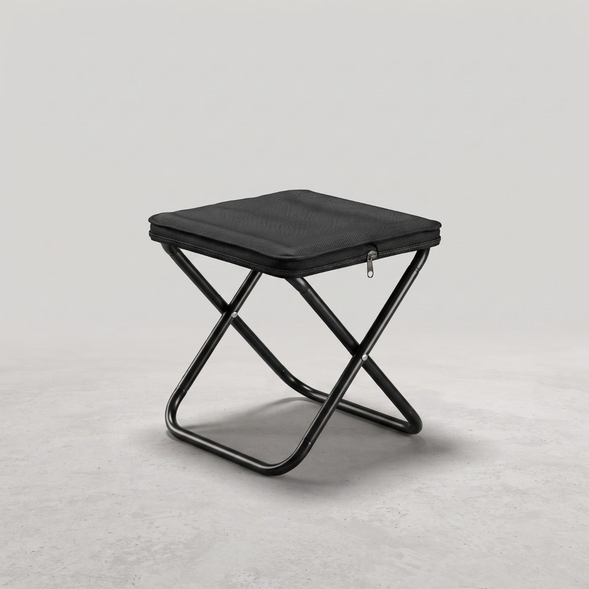 Portable Heavy-Duty Black Folding Stool