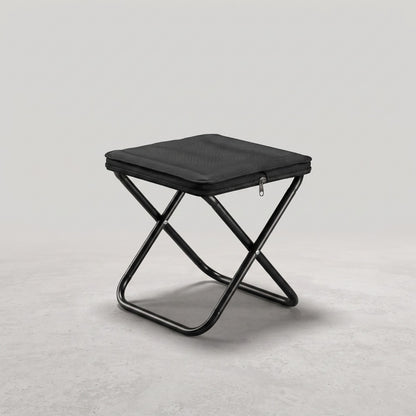 Portable Heavy-Duty Black Folding Stool