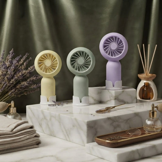 Premium 2-in-1 Portable Handheld & Desktop Mini Fan