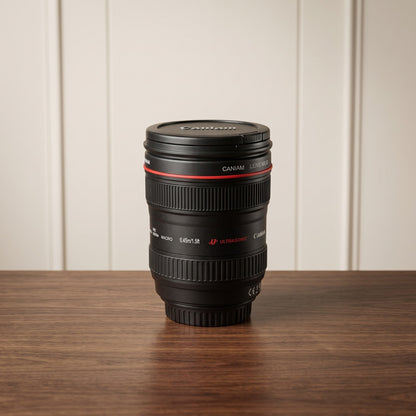 DSLR Camera Lens Novelty Coffee Mug with Lid
