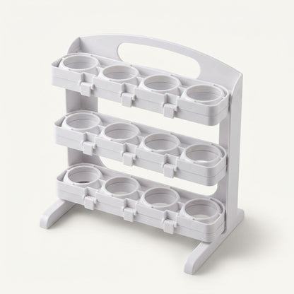 3-Tier Freestanding Egg Dispenser & Storage Rack with Carrying Handle