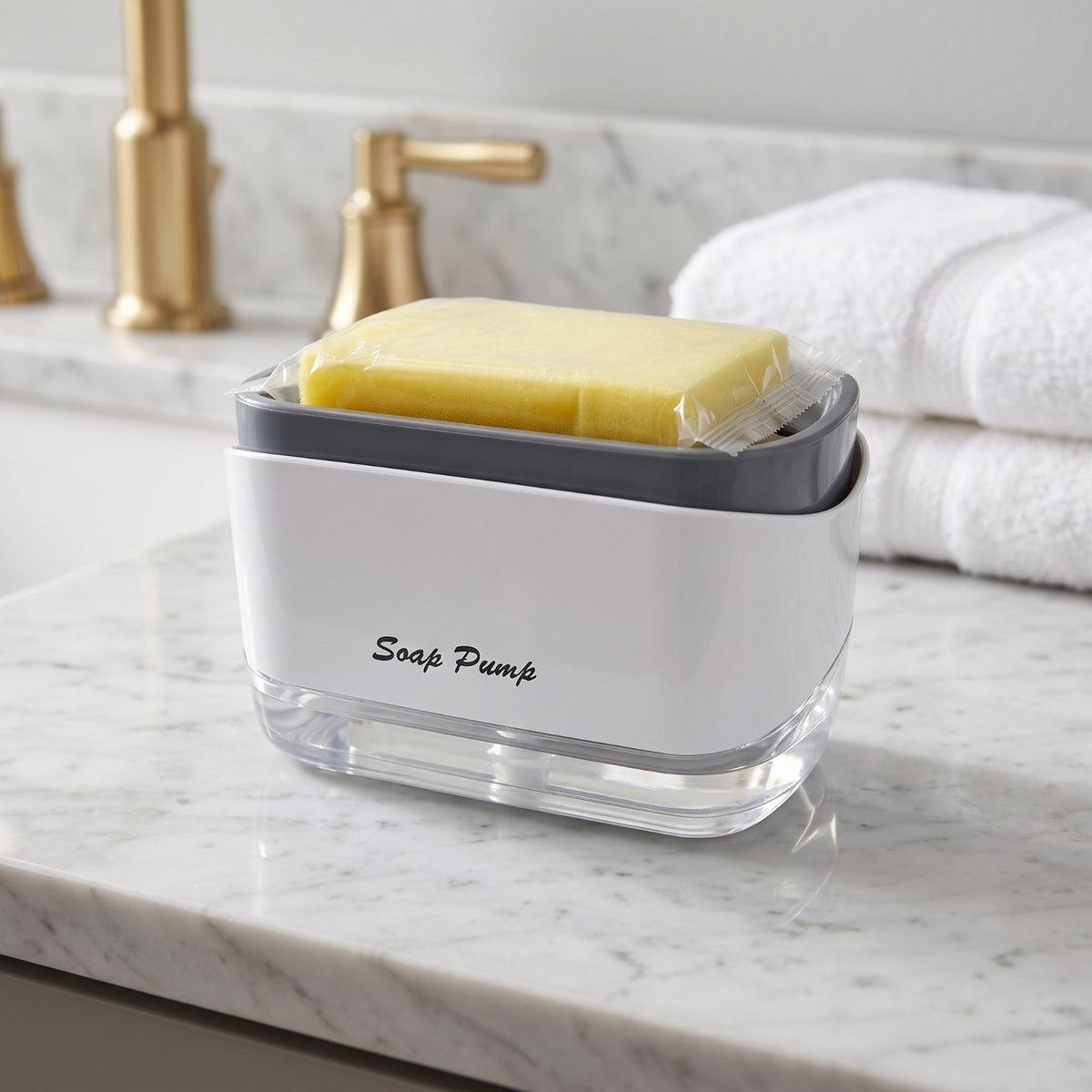 New 2-in-1 Liquid Soap Dispenser Pump With Sponge Holder