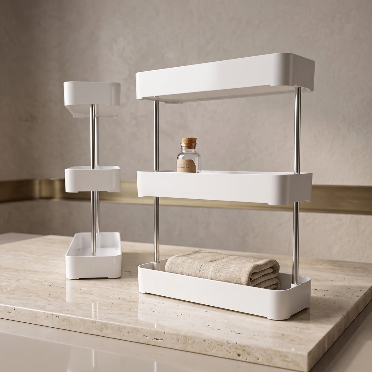 3-Tier Rectangular Spice Rack Organizer Stainless Steel Shelf