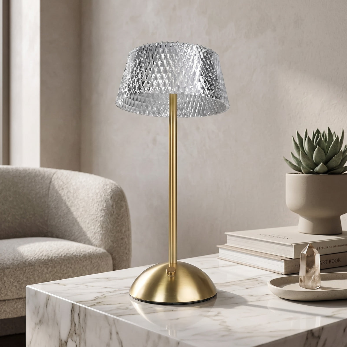 Cylindrical Diamond Facet Touch Sensor Ambient Lamp