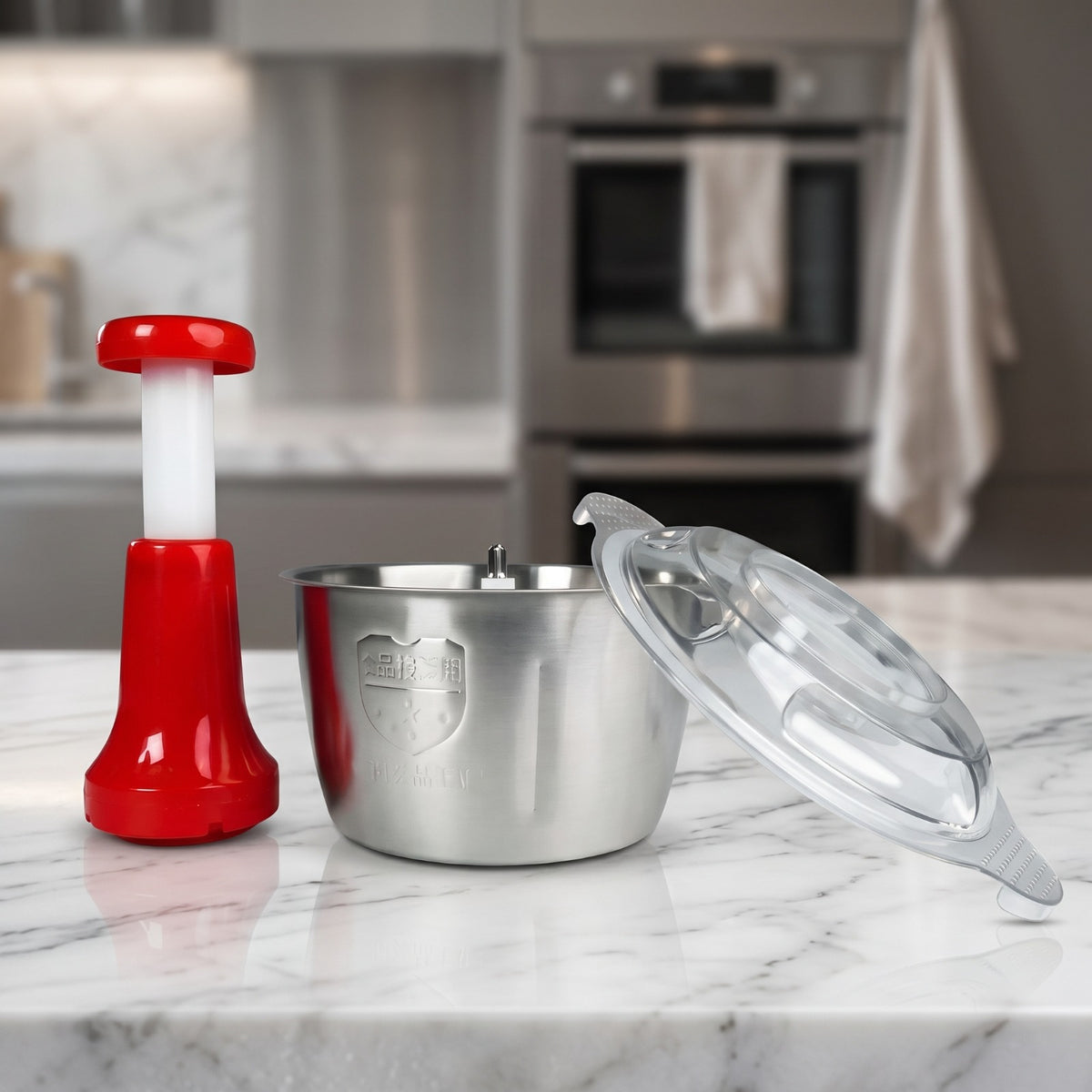 Manual Food Chopper & Qeema Maker – Stainless Steel Bowl Pressing Cutter