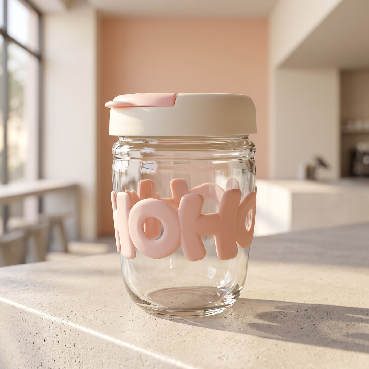 Cute Glass Storage Jar with Lid – Decorative Kitchen Food Container