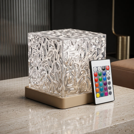 Glacier Ice Cube Crystal Touch LED Table Lamp With Ambient Lighting