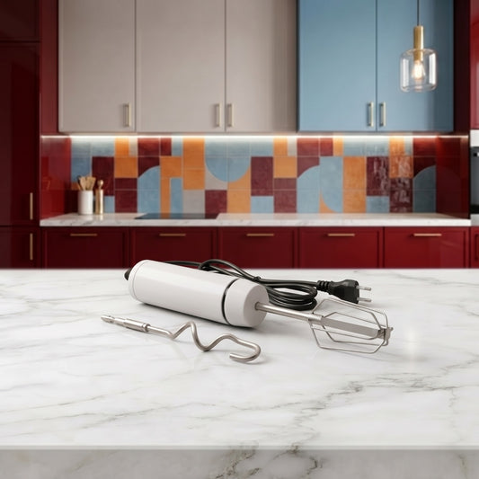 Compact Electric Hand Mixer with Interchangeable Whisks