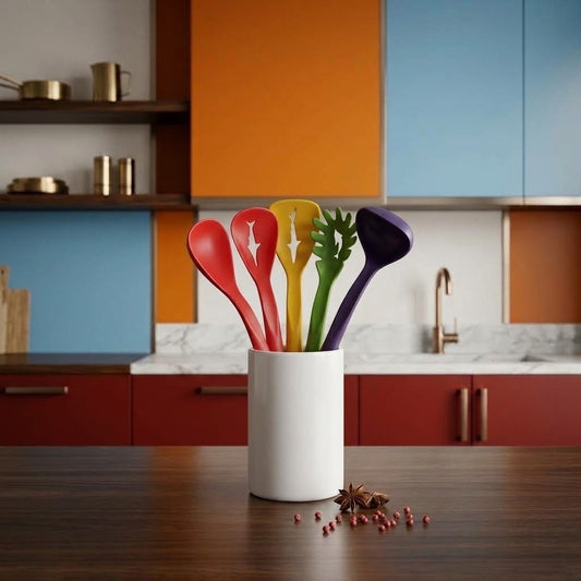 Non-Stick Heat Resistant Silicone Cooking Spoon & Utensil Set